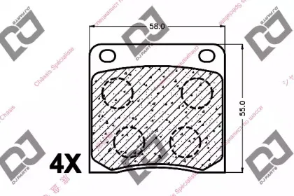 Комплект тормозных колодок, дисковый тормоз DJ PARTS купить